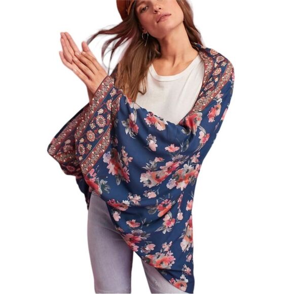 Anthropologie Tops - Anthropologie | Feathers by Tolani Pattaya Cocoon Kimino One Size
